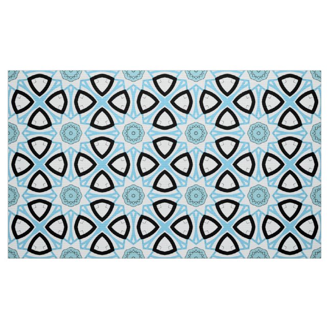 Tecido Padrão geométrico decorativo com triângulos pretos (Fat Quarter)