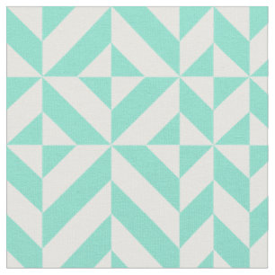 Tecido Padrão Geométrico do Deco Cubo Seafoam Green