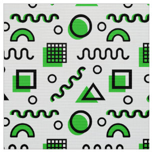 Tecido Padrão Geométrico do Estilo Memphis 110719 - Verde