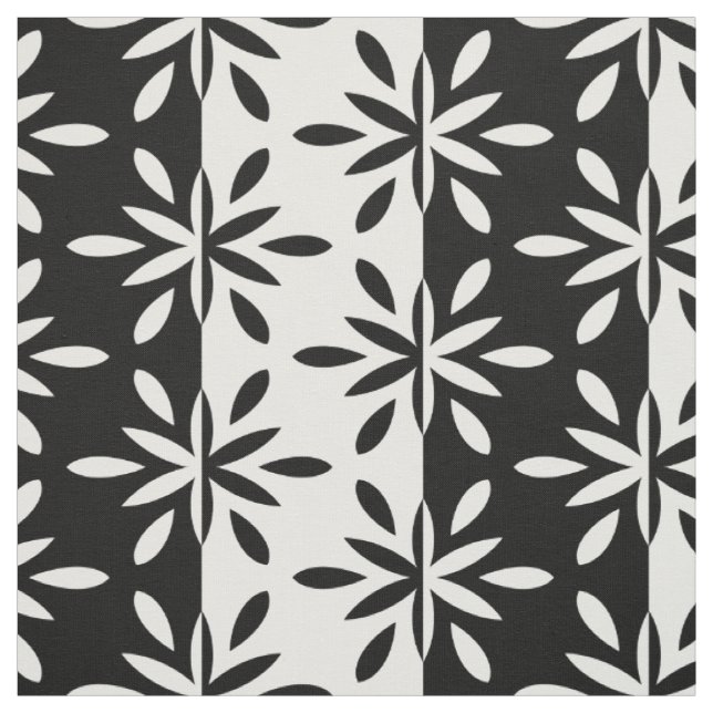 Tecido Padrão Geométrico do Flor Gráfico Preto e Branco (Modelo)