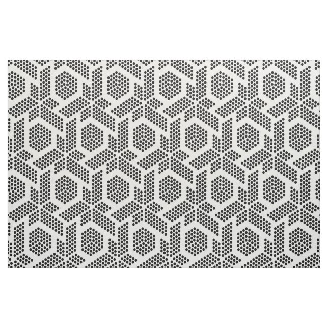 Tecido Padrão geométrico em pontos brancos (Fat Quarter)