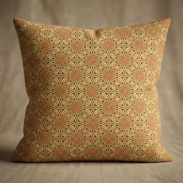 Tecido Padrão Geométrico Laranja Oriental e Amarelo (Criador carregado)
