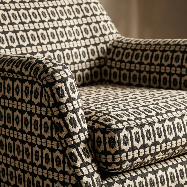 Tecido Padrão Geométrico Legant Classic Black & Beige (Criador carregado)