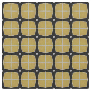 Tecido Padrão Geométrico Moderno Amarelo e Preto