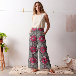 Tecido Padrão Geométrico Moderno da Na moda Magenta