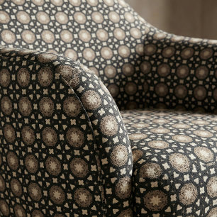 Tecido Padrão geométrico Na moda preto e bege marroquino