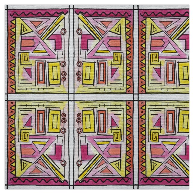 Tecido Padrão Geométrico Sexto-Whimsical (Modelo)