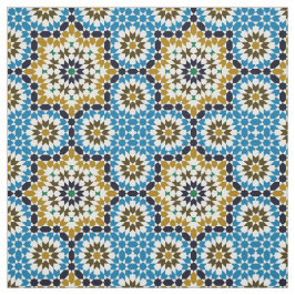 Tecido Padrão Geométrico Tradicional de Mosaico Marroquin