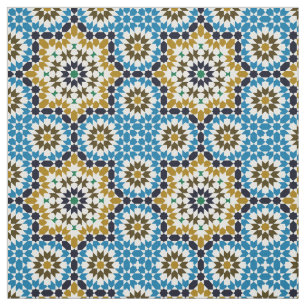Tecido Padrão Geométrico Tradicional de Mosaico Marroquin