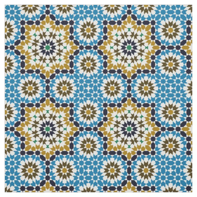 Tecido Padrão Geométrico Tradicional de Mosaico Marroquin (Modelo)