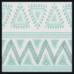 Tecido Padrão Geométrico Tribal Mint-Green<br><div class="desc">Padrão geométrico elegante tribal com tons verdes pastéis de menta sobre fundo personalizável branco ou cor natural do tecido.</div>