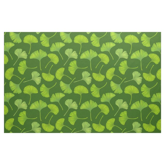 Tecido Padrão Ginkgo em verde escuro (Fat Quarter)
