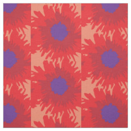 Tecido Padrão gráfico vermelho-vivo de papoila solteiro r