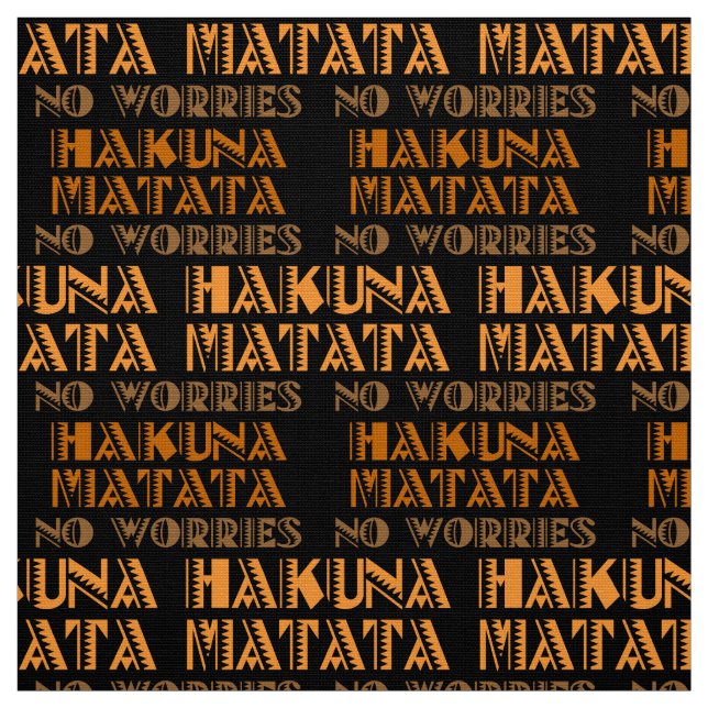 Tecido Padrão Hakuna Matata, sem preocupações em suaíli (Modelo)