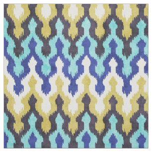 Tecido Padrão ikat amarelo-acinzentado e colorido