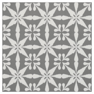 Tecido Padrão Ikat Star - Cinza / Cinza e branco