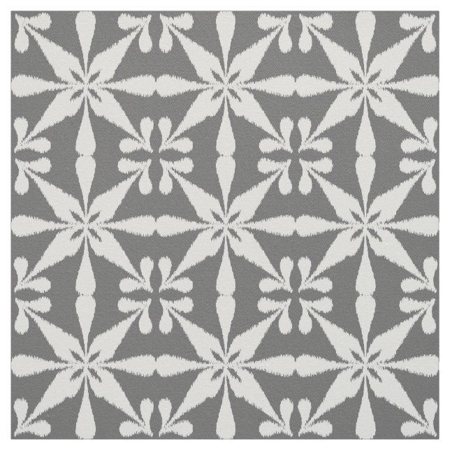 Tecido Padrão Ikat Star - Cinza / Cinza e branco (Modelo)