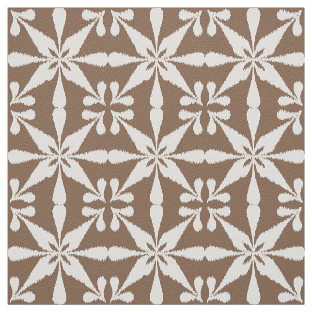 Tecido Padrão Ikat Star - Taupe Tan e Branco (Modelo)