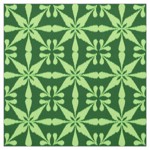 Tecido Padrão Ikat Star - Verde escuro