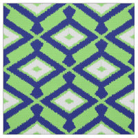 Padrão Ikat - Verde, Azul Indigo e Branco