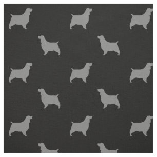 Tecido Padrão inglês Springer Spaniel Silhouettes
