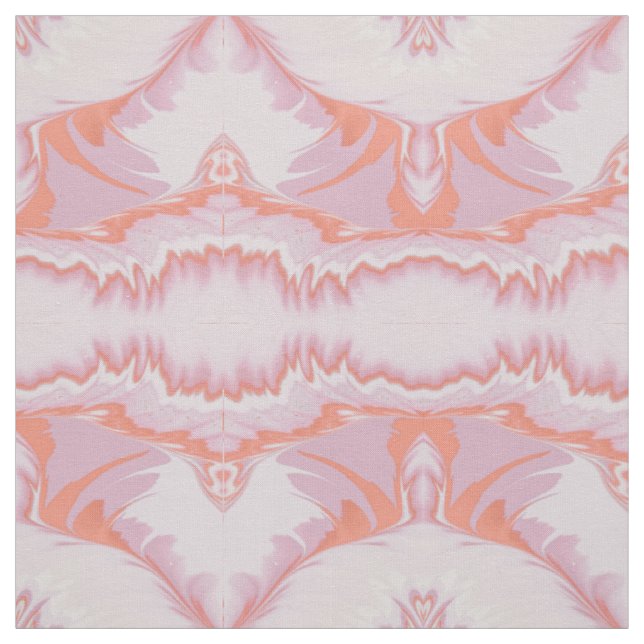 Tecido Padrão Intriciado Em Branco Rosa Manteiga Multicol (Modelo)