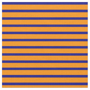 Tecido Padrão Laranja Azul e Escuro Vinculado/Striped