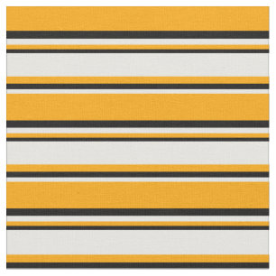Tecido Padrão Laranja, Branco e Preto Striped/Links