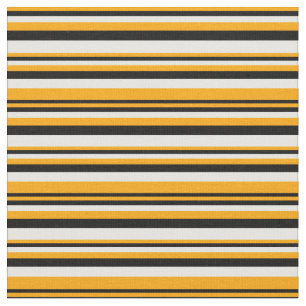 Tecido Padrão Laranja, Preto e Branco Striped/Links