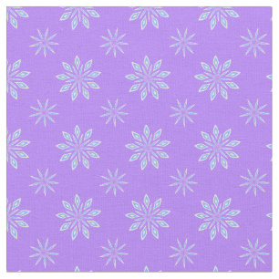 Tecido Padrão lavanda Blue White Star Snowflake