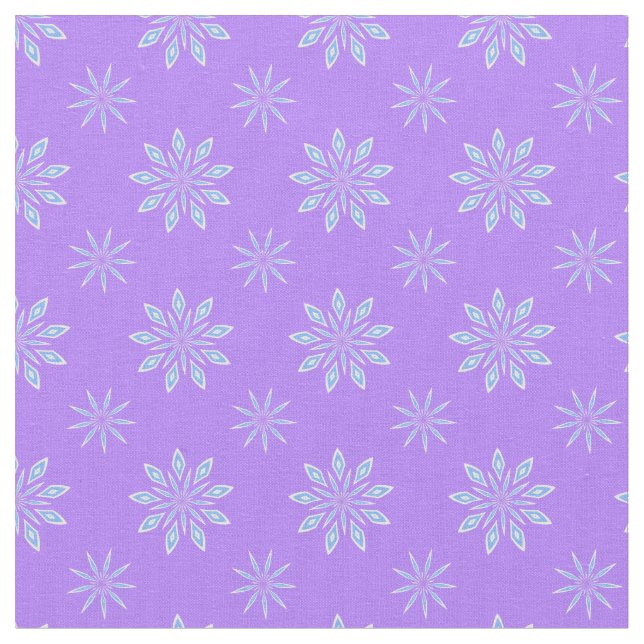 Tecido Padrão lavanda Blue White Star Snowflake (Detalhe)