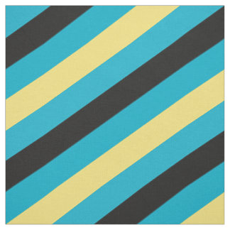 Tecido Padrão listrado preto, azul e amarelo