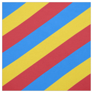 Tecido Padrão listrado vermelho, azul e amarelo