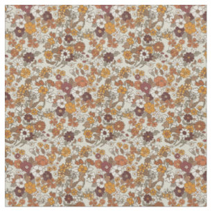 Tecido Padrão mediterrânico das Flores de Boho Retro
