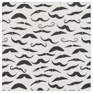 Tecido Padrão Misto de bigodes pretos