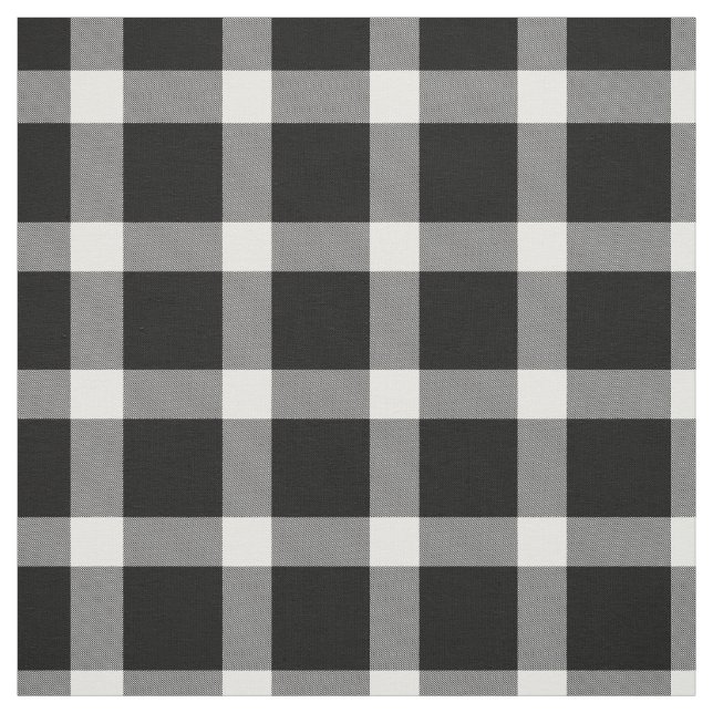 Tecido Padrão moderno de Tartan preto e branco da Xadrez (Modelo)
