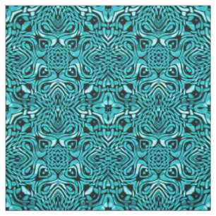 Tecido Padrão Mosaico Africano Azul Turquesa Tendência