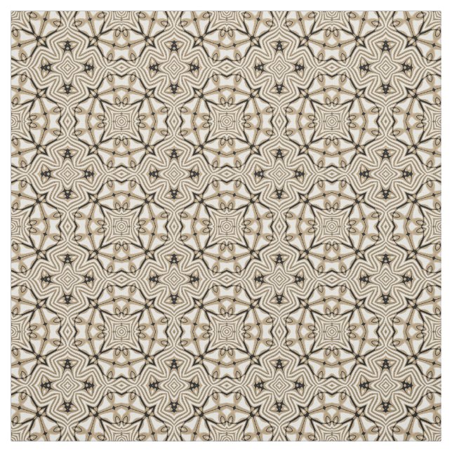 Tecido Padrão Mosaico Aztec Preto-bege Branco (Modelo)