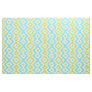 Tecido Padrão Mosaico Ikat Étnico Moderno em Aquarela