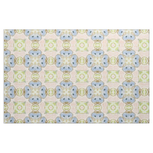 Tecido Padrão Mosaico Pastel Verde Rosa Azul Novo