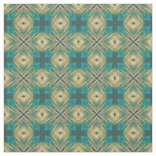 Tecido Padrão Mosaico Turquesa Azul Teal Azteca