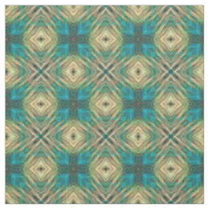 Tecido Padrão Mosaico Turquesa Azul Teal Azteca