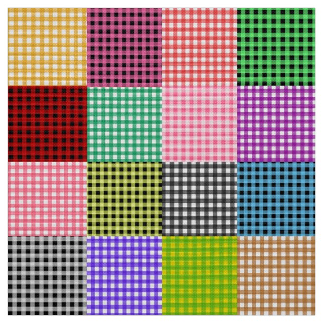 Tecido Padrão Multicolor de Xadrez de Patchwork Gingham (Modelo)