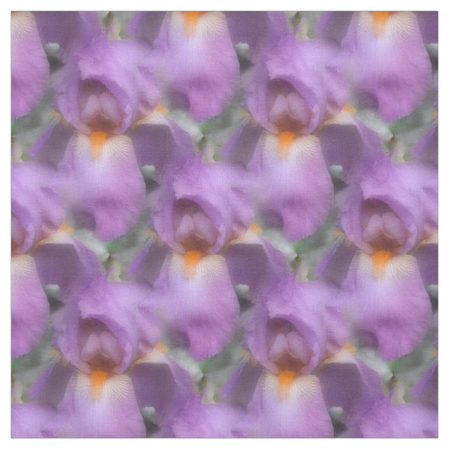 Tecido Padrão Natural das Flores Íris com Mancas Roxas (Modelo)