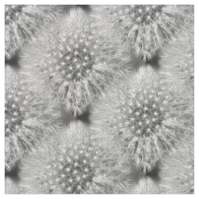 Tecido Padrão Natureza dos Dandeliões Brancos Fluffy (Detalhe)