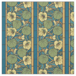 Tecido Padr&#227;o Nouveau da Flor Nasturtium Amarelo Azul