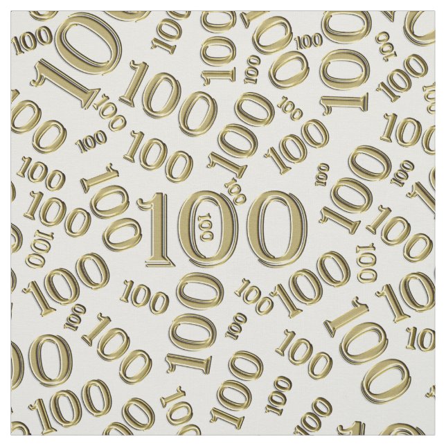Tecido Padrão numérico do Milestone 100 Dourado/Branco (Modelo)