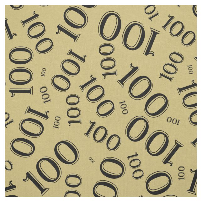 Tecido Padrão numérico do Milestone 100 Preto/Dourado (Modelo)