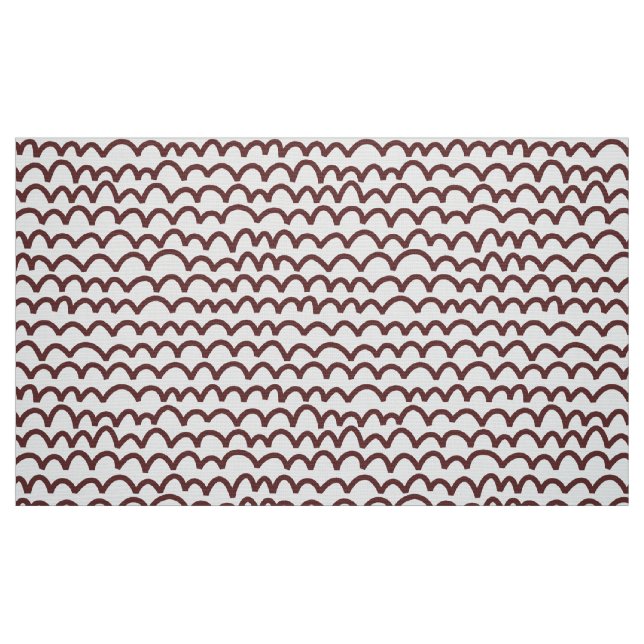 Tecido Padrão ondulado - castanho escuro em branco (Fat Quarter)