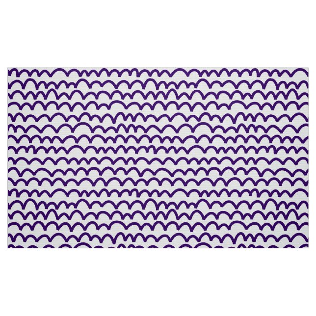 Tecido Padrão ondulado - Roxo profundo em branco (Fat Quarter)
